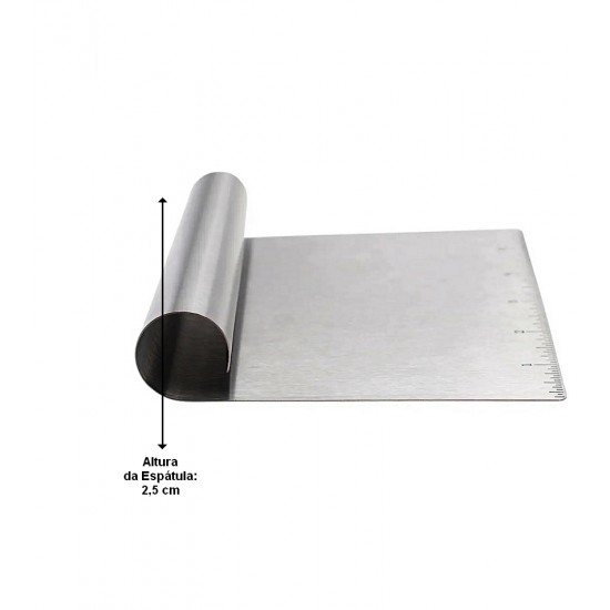 Espátula Cozinha 15cm Largura Por 12cm Aço Inox Com Régua  Rita Lobo